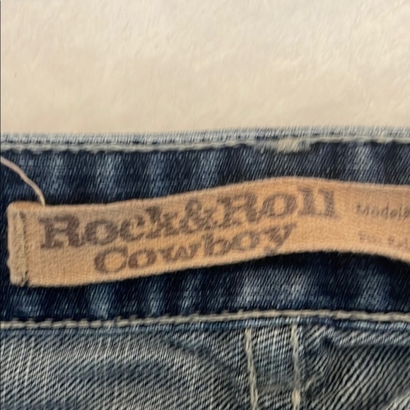 Rock and roll cowboy relaxed Fit Blue Jeans with Distressed Look - Picture 8 of 9
